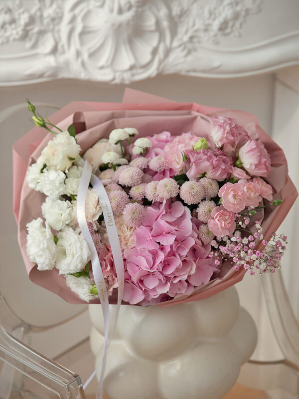 pink flowers gradient mix